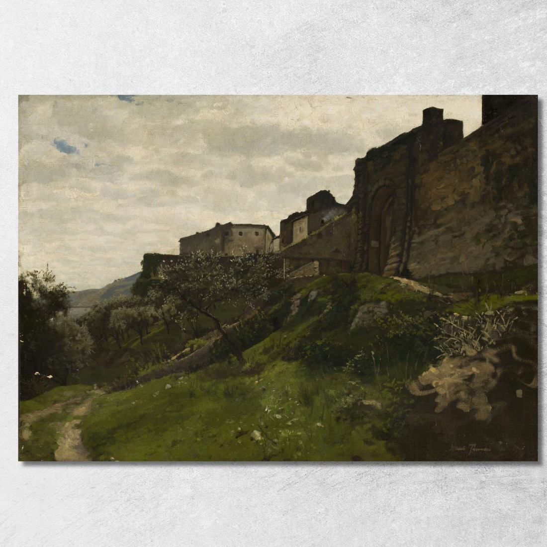 Frammento Di Mura Difensive Hans Thoma hth39 quadro stampato su tela Frammento Di Mura Difensive Hans Thoma hth39 quadro stampato su tela