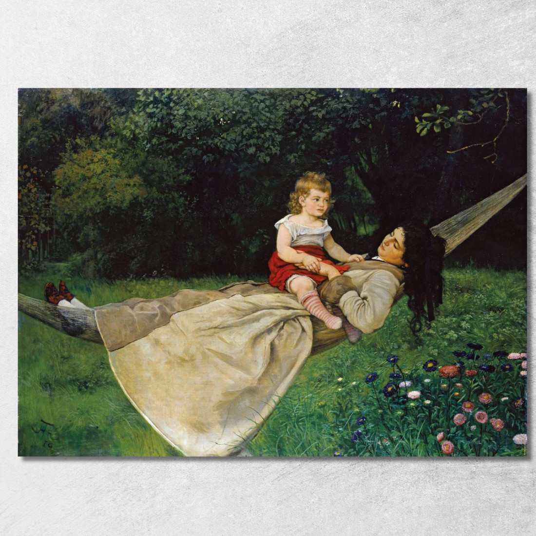 Nell'Amaca Hans Thoma hth42 quadro stampato su tela Nell'Amaca Hans Thoma hth42 quadro stampato su tela