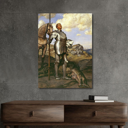 Cavaliere San Giorgio Hans Thoma hth44 quadro stampato su tela