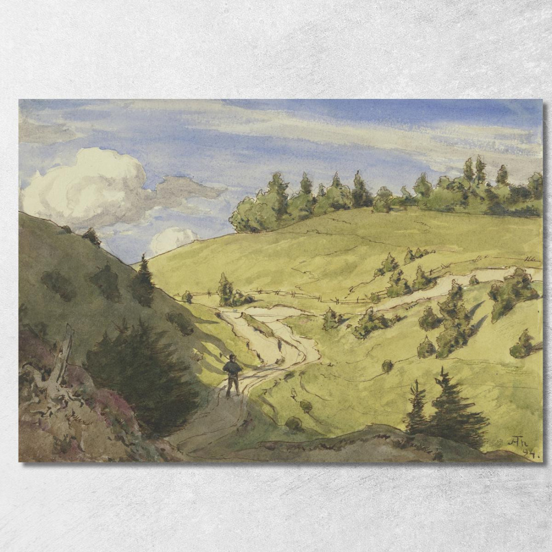 Paesaggio Nella Foresta Nera Hans Thoma hth47 quadro stampato su tela Paesaggio Nella Foresta Nera Hans Thoma hth47 quadro stampato su tela