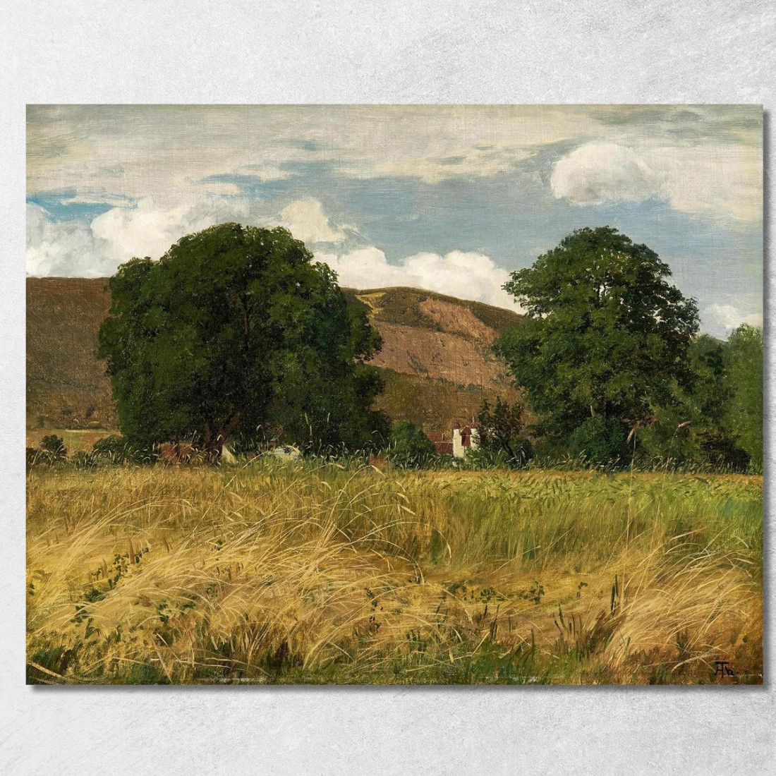 Prato Con Due Grandi Alberi Hans Thoma hth51 quadro stampato su tela Prato Con Due Grandi Alberi Hans Thoma hth51 quadro stampato su tela