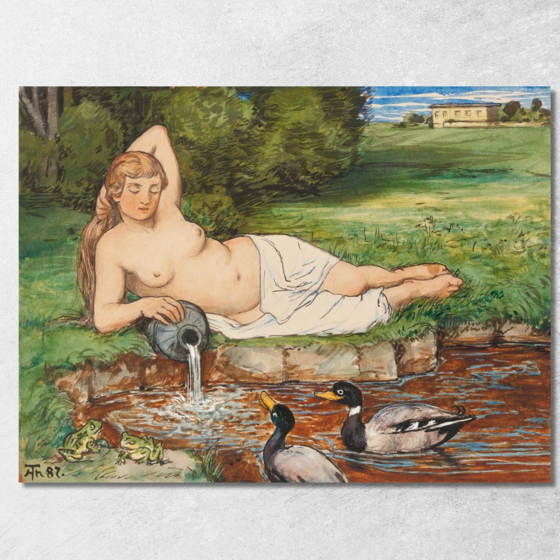 Ninfa Presso Un Ruscello Hans Thoma hth53 quadro stampato su tela Ninfa Presso Un Ruscello Hans Thoma hth53 quadro stampato su tela