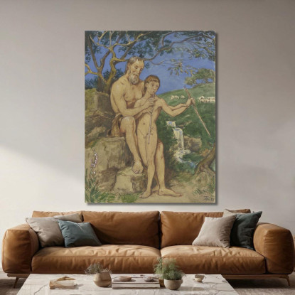Fauno Vecchio E Giovane Hans Thoma hth54 quadro stampato su tela