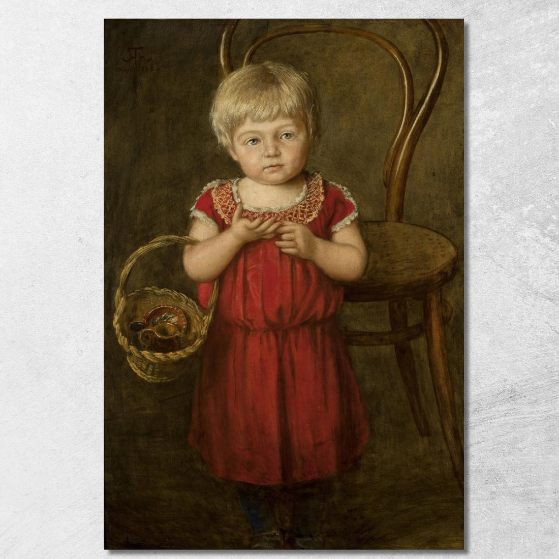 Ritratto Di Ela Con Un Cesto Hans Thoma hth59 quadro stampato su tela Ritratto Di Ela Con Un Cesto Hans Thoma hth59 quadro stampato su tela