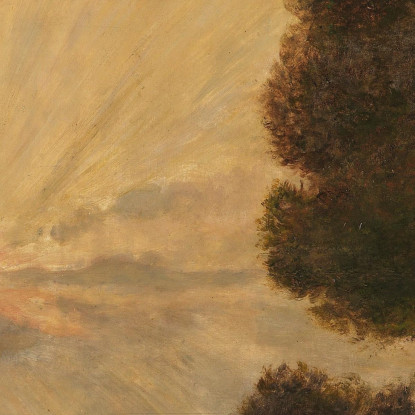 Tramonto Sull'Alto Reno Hans Thoma hth68 quadro stampato su tela
