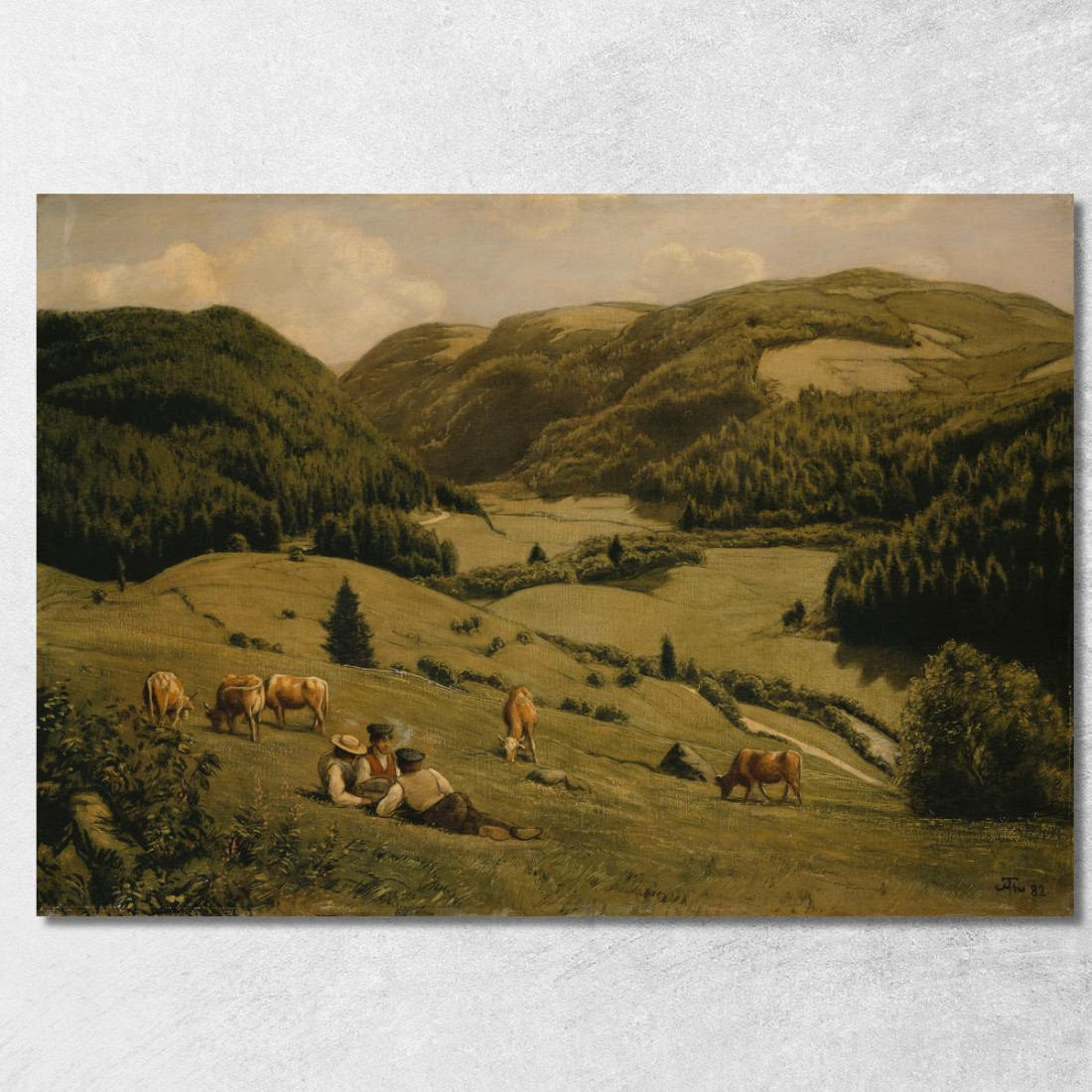 La Valle Dell'Alb Vicino A Sankt Blasien Hans Thoma hth75 quadro stampato su tela La Valle Dell'Alb Vicino A Sankt Blasien Hans Thoma hth75 quadro stampato su tela