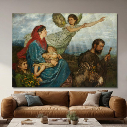 La Fuga In Egitto Hans Thoma hth78 quadro stampato su tela