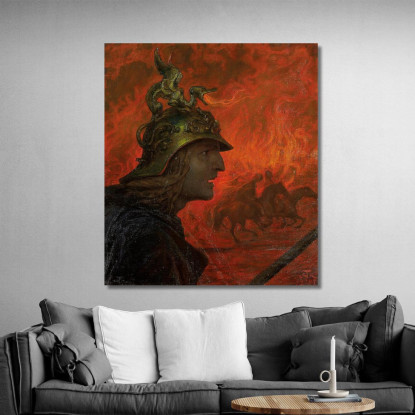 La Guerra Hans Thoma hth82 quadro stampato su tela
