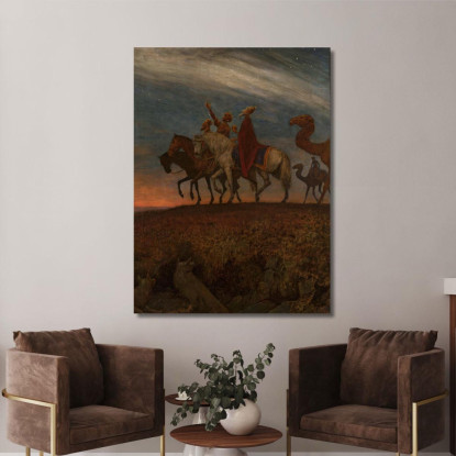 I Tre Magi In Viaggio Verso Betlemme Hans Thoma hth83 quadro stampato su tela