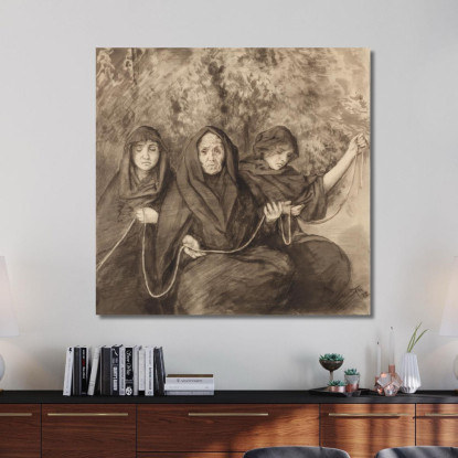 Le Tre Norne Hans Thoma hth84 quadro stampato su tela
