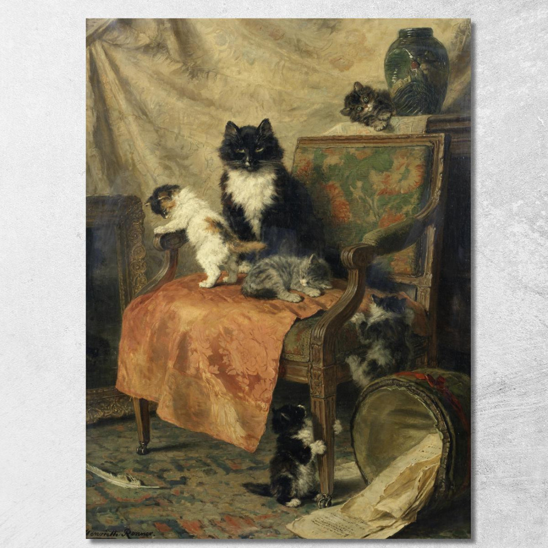 Gattini Che Giocano 2 Henriëtte Ronner-Knip hrk10 quadro stampato su tela Gattini Che Giocano 2 Henriëtte Ronner-Knip hrk10 quadro stampato su tela