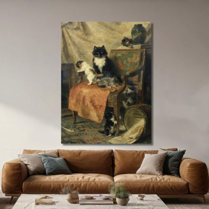 Gattini Che Giocano 2 Henriëtte Ronner-Knip hrk10 quadro stampato su tela
