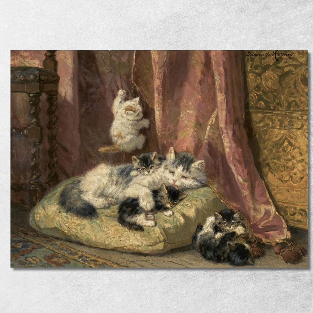 Gattini Che Giocano 4 Henriëtte Ronner-Knip hrk12 quadro stampato su tela Gattini Che Giocano 4 Henriëtte Ronner-Knip hrk12 quadro stampato su tela