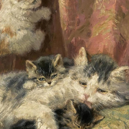 Gattini Che Giocano 4 Henriëtte Ronner-Knip hrk12 quadro stampato su tela