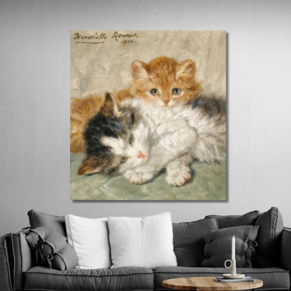 Gattini Assonnati Henriëtte Ronner-Knip hrk17 quadro stampato su tela