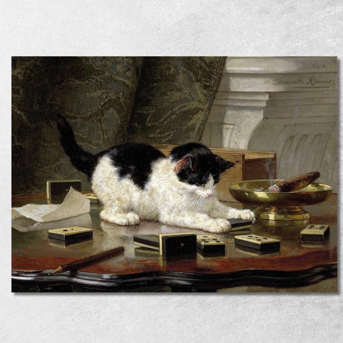 Il Gatto Che Gioca Henriëtte Ronner-Knip hrk18 quadro stampato su tela Il Gatto Che Gioca Henriëtte Ronner-Knip hrk18 quadro stampato su tela