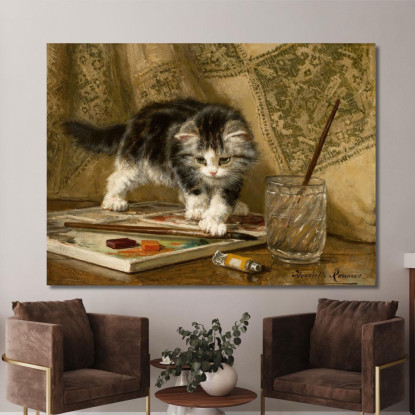 Il Giovane Artista Henriëtte Ronner-Knip hrk24 quadro stampato su tela