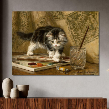 Il Giovane Artista Henriëtte Ronner-Knip hrk24 quadro stampato su tela