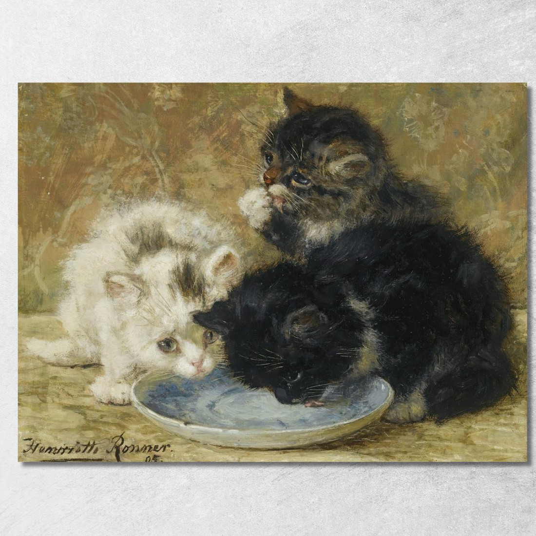 Tre Gattini 2 Henriëtte Ronner-Knip hrk25 quadro stampato su tela Tre Gattini 2 Henriëtte Ronner-Knip hrk25 quadro stampato su tela