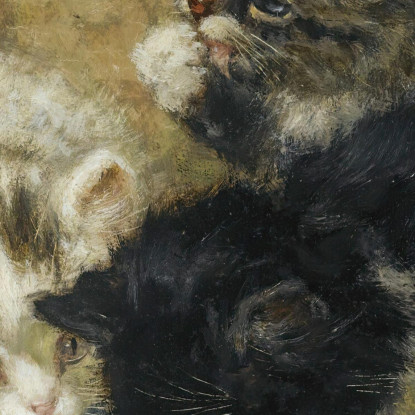 Tre Gattini 2 Henriëtte Ronner-Knip hrk25 quadro stampato su tela
