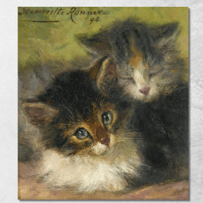 Due Gattini 2 Henriëtte Ronner-Knip hrk29 quadro stampato su tela