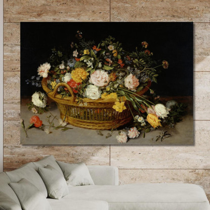 Un Cesto Di Fiori Jan Brueghel the Younger jby2 quadro stampato su tela