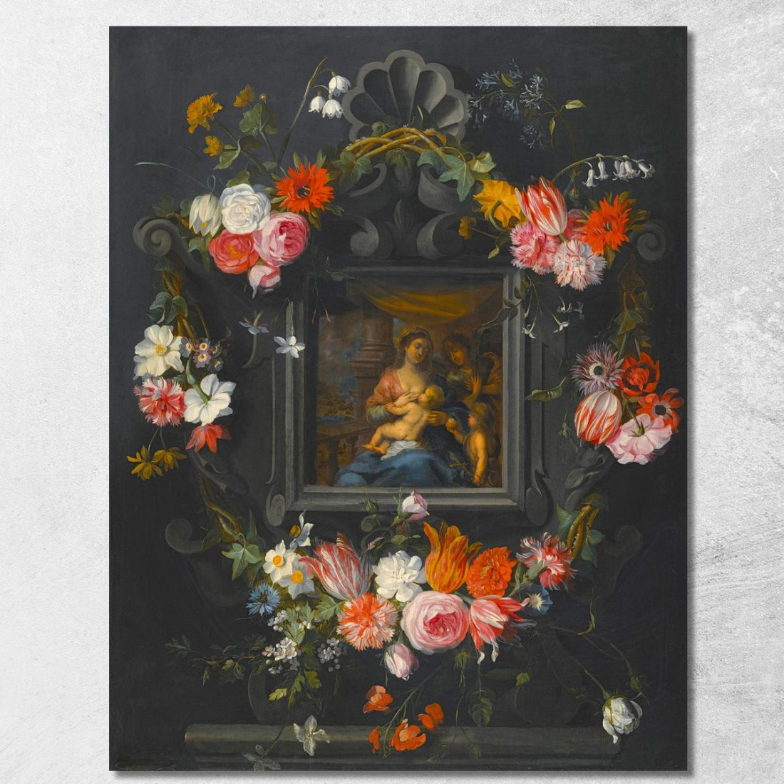 Ghirlanda Di Fiori Che Circonda La Vergine E Il Bambino Jan Brueghel the Younger jby4 quadro stampato su tela Ghirlanda Di Fiori Che Circonda La Vergine E Il Bambino Jan Brueghel the Younger jby4 quadro stampato su tela