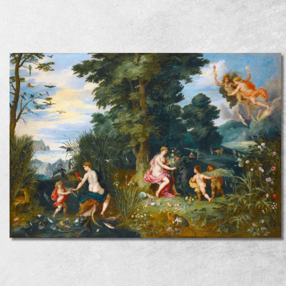 Allegoria Dei Quattro Elementi Ii Jan Brueghel the Younger jby9 quadro stampato su tela