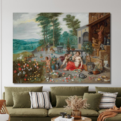 Un'Allegoria Dell'Olfatto Jan Brueghel the Younger jby11 quadro stampato su tela