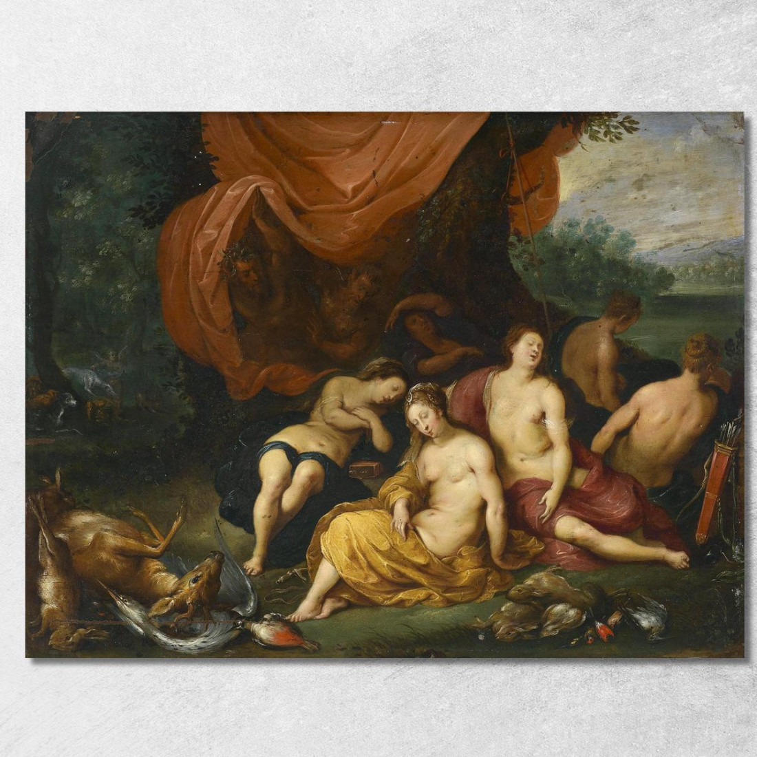 Diana E Le Sue Ninfe Dopo La Caccia Jan Brueghel the Younger jby19 quadro stampato su tela Diana E Le Sue Ninfe Dopo La Caccia Jan Brueghel the Younger jby19 quadro stampato su tela