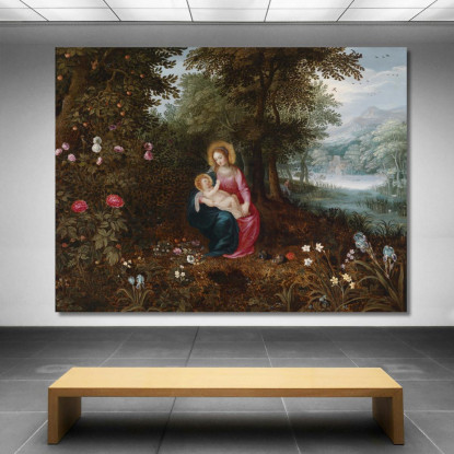 Il Riposo Durante La Fuga Jan Brueghel the Younger jby20 quadro stampato su tela
