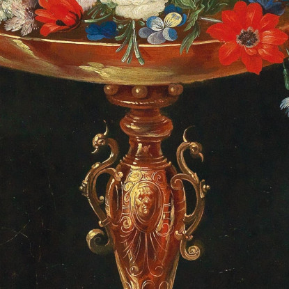 Fiori In Una Tazza Dorata Jan Brueghel the Younger jby21 quadro stampato su tela