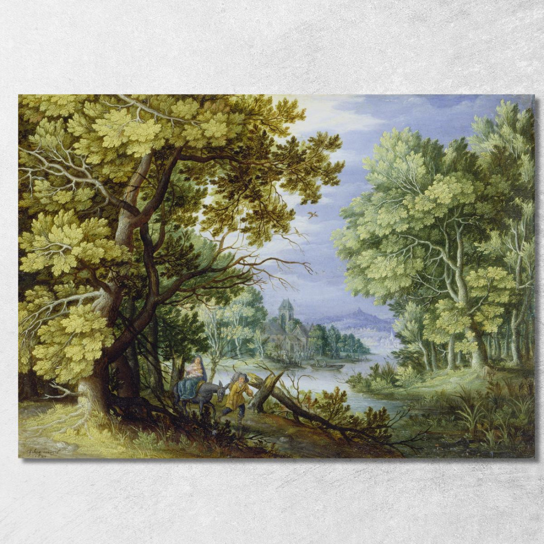 Paesaggio Forestale Con La Fuga In Egitto Jan Brueghel the Younger jby22 quadro stampato su tela Paesaggio Forestale Con La Fuga In Egitto Jan Brueghel the Younger jby22 quadro stampato su tela