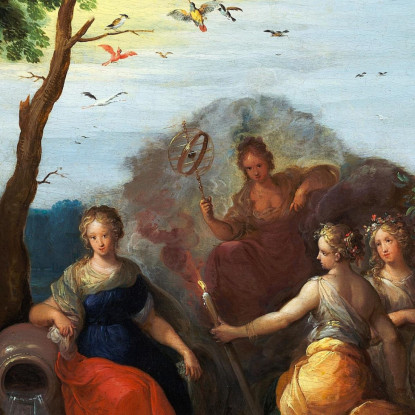 Paesaggio Con Allegorie Dei Quattro Elementi Jan Brueghel the Younger jby23 quadro stampato su tela