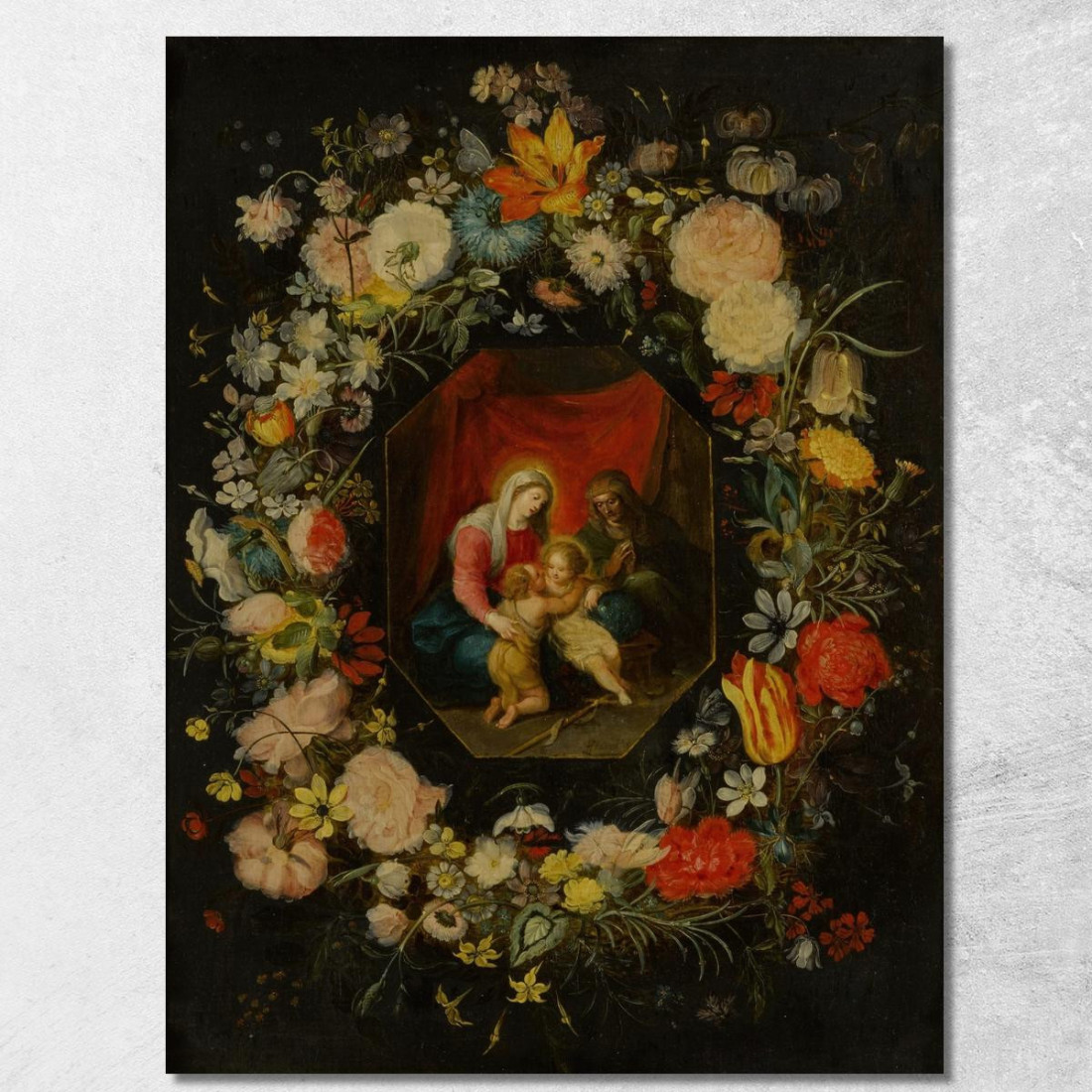 Madonna Con Bambino Sant'Anna E San Giovanni Battista Circondati Da Una Ghirlanda Di Fiori Jan Brueghel the Younger jby27 quadr Madonna Con Bambino Sant'Anna E San Giovanni Battista Circondati Da Una Ghirlanda Di Fiori Jan Brueghel the Younger jby27 quadr