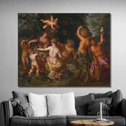 La Festa Di Bacco Jan Brueghel the Younger jby37 quadro stampato su tela