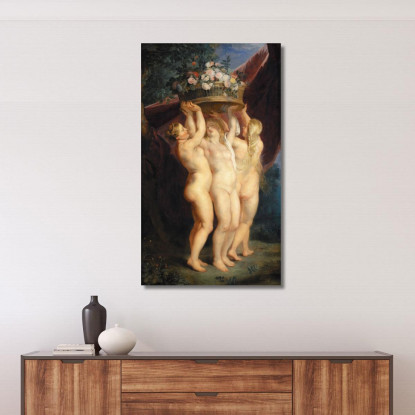 Le Tre Grazie Jan Brueghel the Younger jby40 quadro stampato su tela