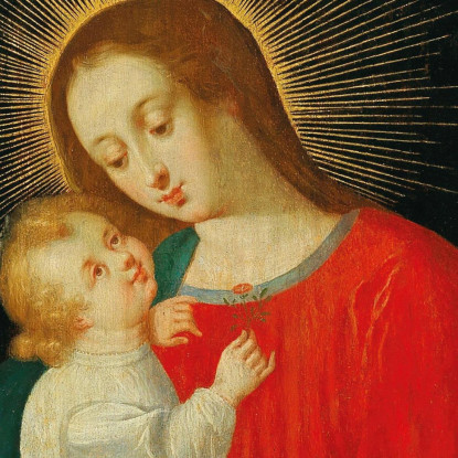 La Vergine Con Il Bambino In Un Cartiglio Circondato Da Una Ghirlanda Di Fiori Jan Brueghel the Younger jby41 quadro stampato s