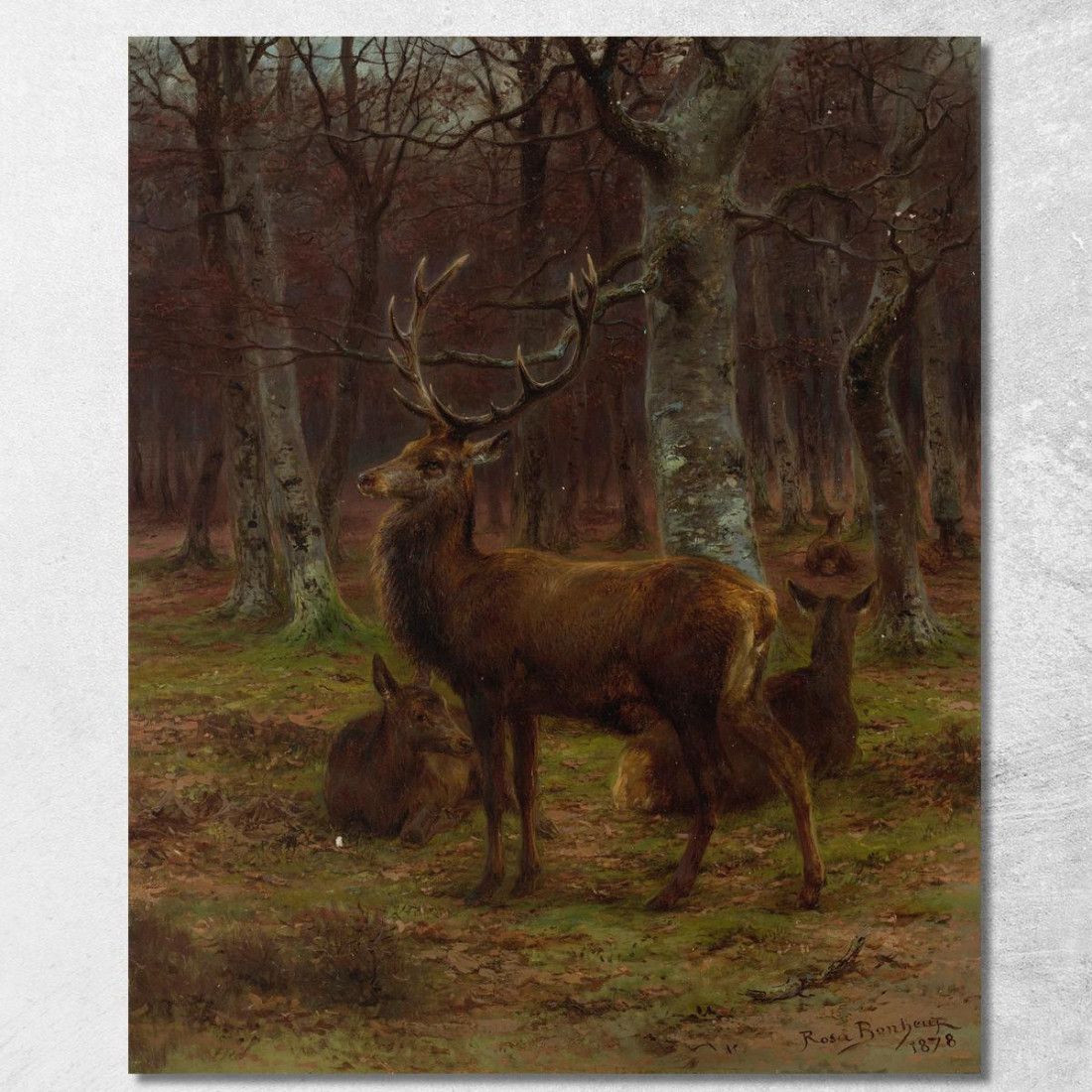 Cerf Et Biches Dans La Forêt En Automne Rosa Bonheur rbn9 quadro stampato su tela Cerf Et Biches Dans La Forêt En Automne Rosa Bonheur rbn9 quadro stampato su tela
