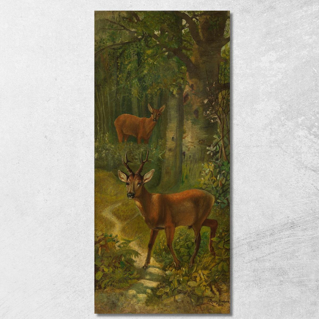 Cervi Al Limitare Della Foresta Rosa Bonheur rbn13 quadro stampato su tela Cervi Al Limitare Della Foresta Rosa Bonheur rbn13 quadro stampato su tela