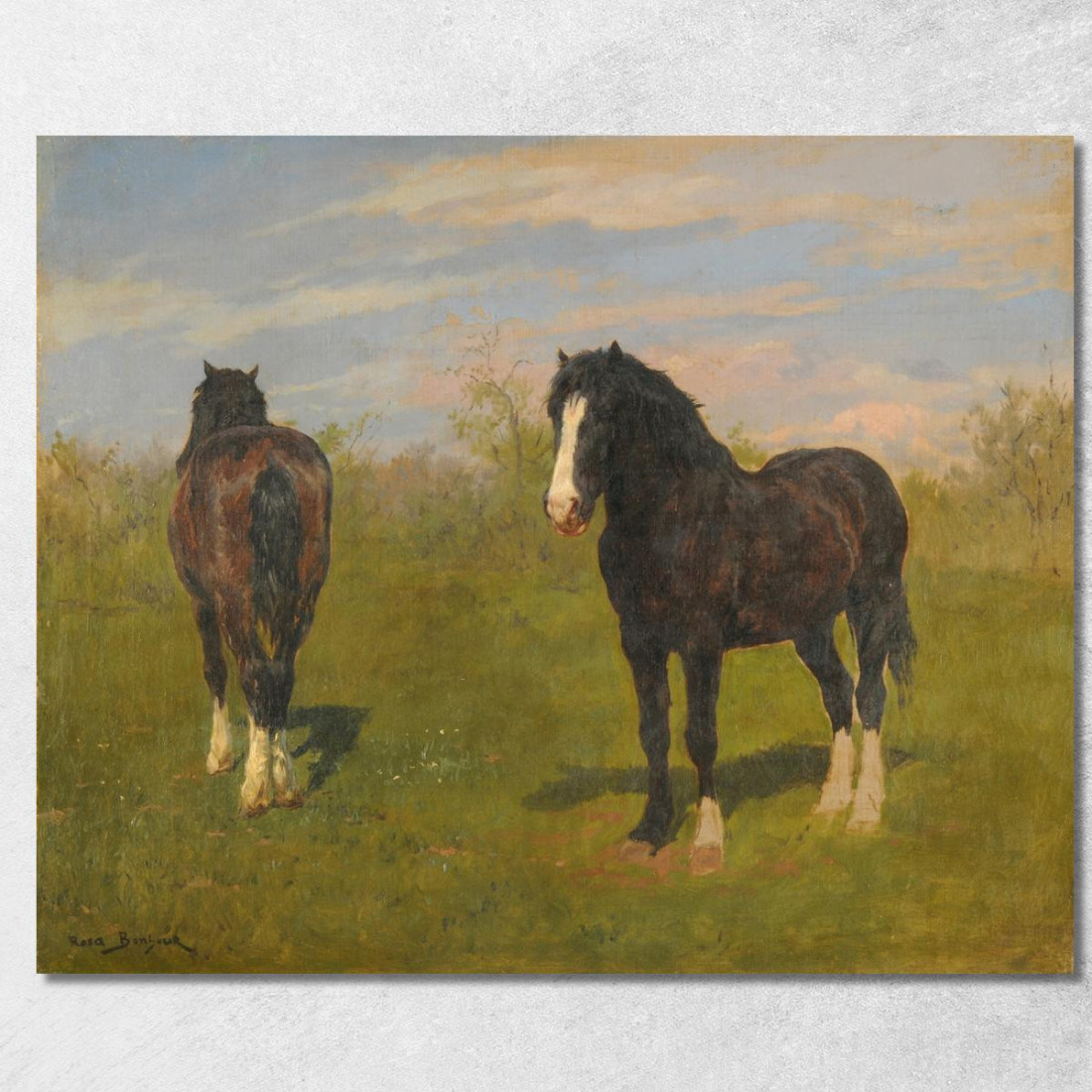 Cavalli Al Pascolo Rosa Bonheur rbn15 quadro stampato su tela Cavalli Al Pascolo Rosa Bonheur rbn15 quadro stampato su tela