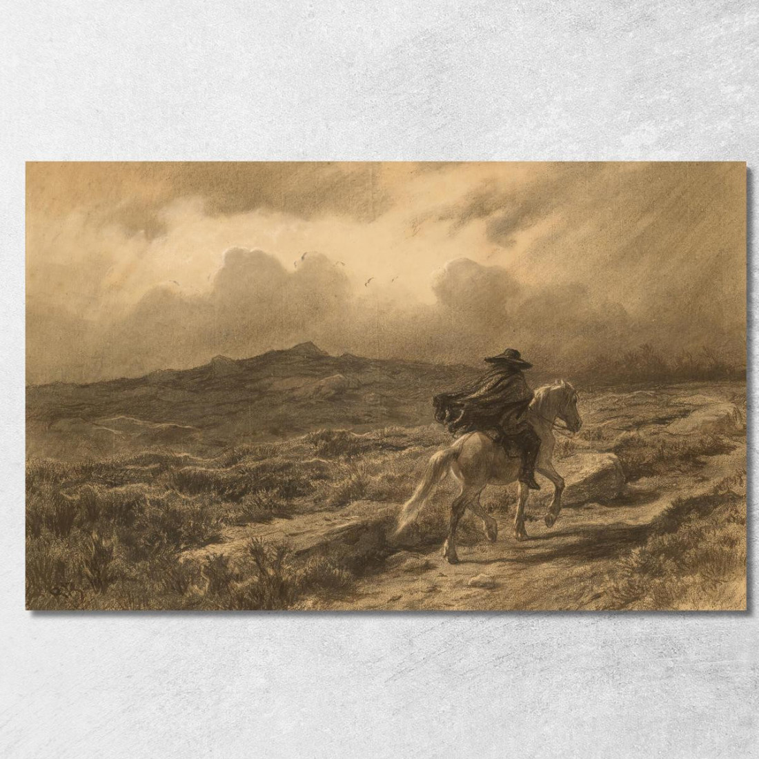 Cavallo E Cavaliere Nelle Highlands Scozzesi (La Tempesta In Arrivo) Rosa Bonheur rbn19 quadro stampato su tela Cavallo E Cavaliere Nelle Highlands Scozzesi (La Tempesta In Arrivo) Rosa Bonheur rbn19 quadro stampato su tela