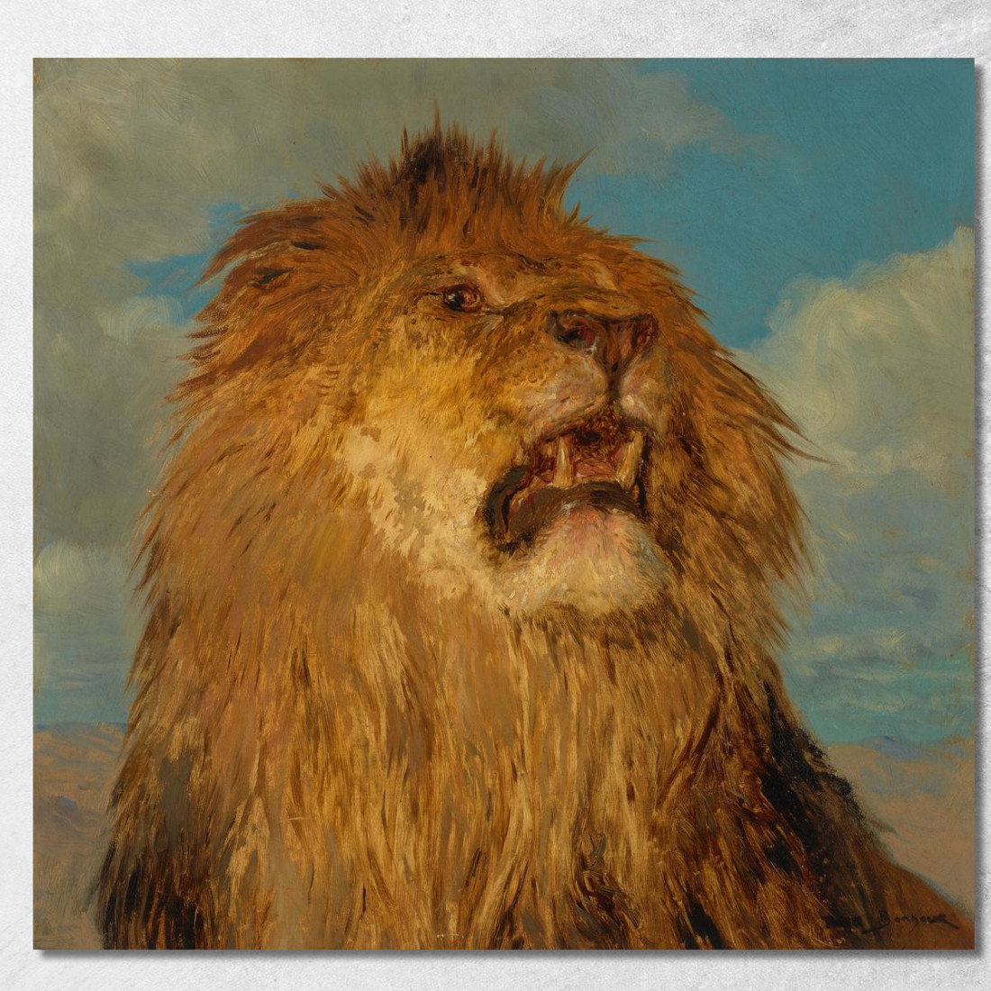 Testa Di Leone Rialzata Rosa Bonheur rbn61 quadro stampato su tela Testa Di Leone Rialzata Rosa Bonheur rbn61 quadro stampato su tela