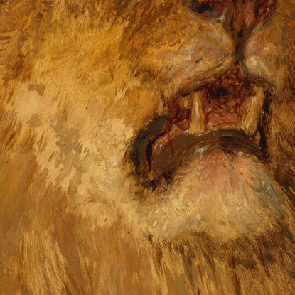 Testa Di Leone Rialzata Rosa Bonheur rbn61 quadro stampato su tela