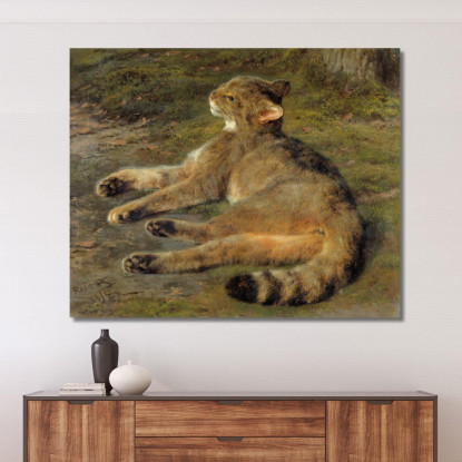 Gatto Selvatico Rosa Bonheur rbn66 quadro stampato su tela