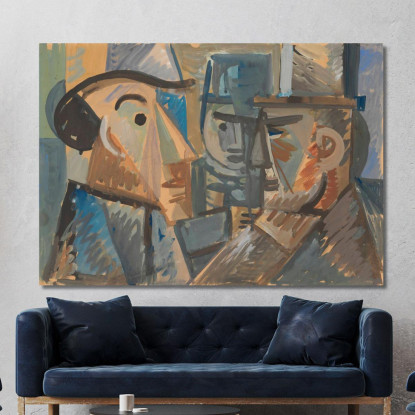 Conversazione Zygmunt Waliszewski zwl8 quadro stampato su tela