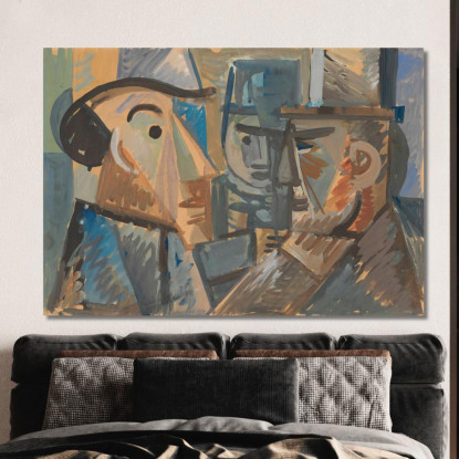 Conversazione Zygmunt Waliszewski zwl8 quadro stampato su tela