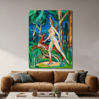 Diana Nella Foresta Zygmunt Waliszewski zwl12 quadro stampato su tela
