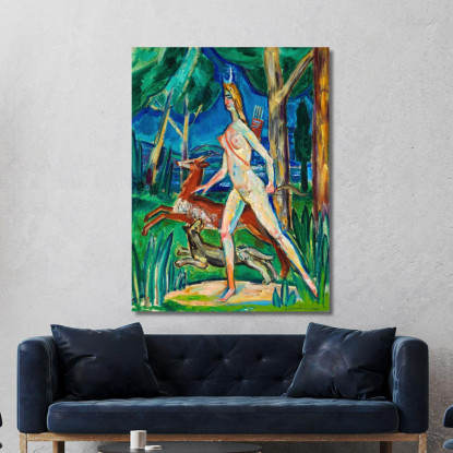 Diana Nella Foresta Zygmunt Waliszewski zwl12 quadro stampato su tela