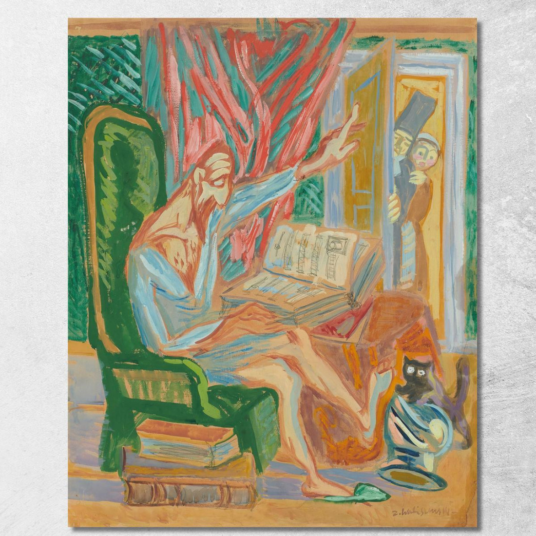 Don Chisciotte In Poltrona Zygmunt Waliszewski zwl14 quadro stampato su tela Don Chisciotte In Poltrona Zygmunt Waliszewski zwl14 quadro stampato su tela